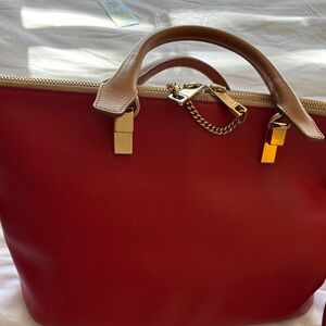 Chloe Elegant Red Leather Handbag